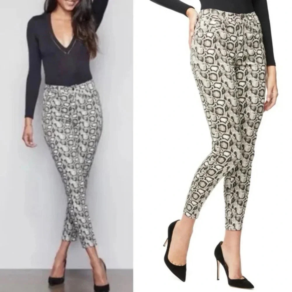 Good American Good Legs Cropped Python Print Jeans - image 3
